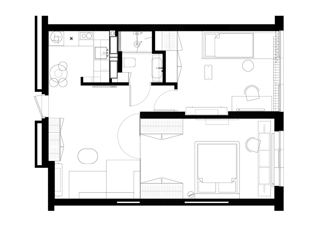 59㎡简约舒适住宅设计丨乌克兰基辅丨FORM Bureau-2