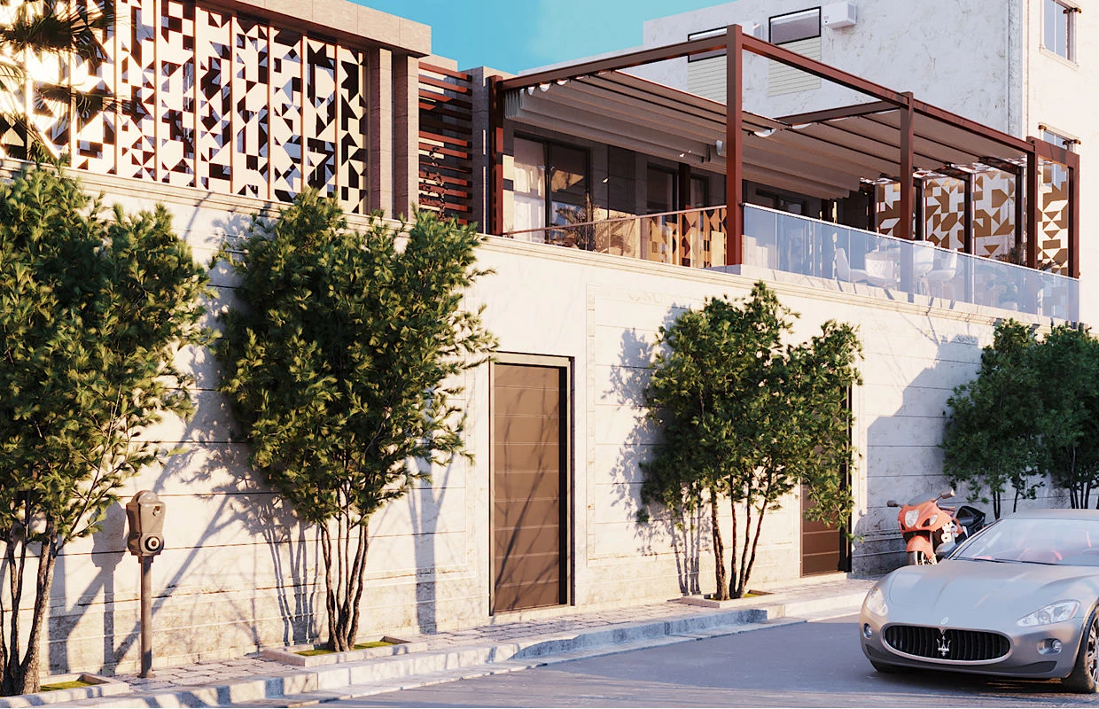 层叠现代立面设计,沙特阿拉伯丽思卡尔顿私人住宅-7