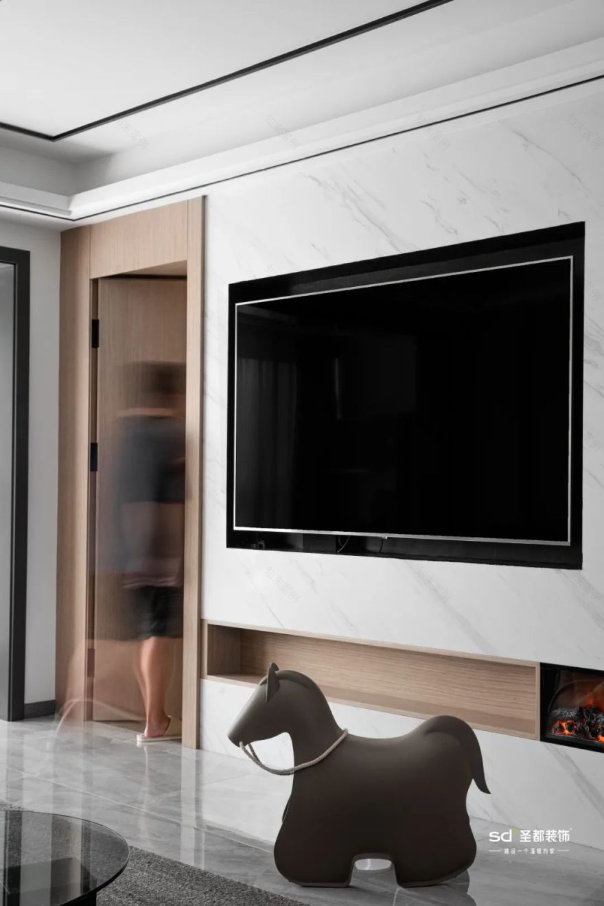 浙江金华 129㎡现代婚房,无主灯设计、客餐厅一体显大气-25