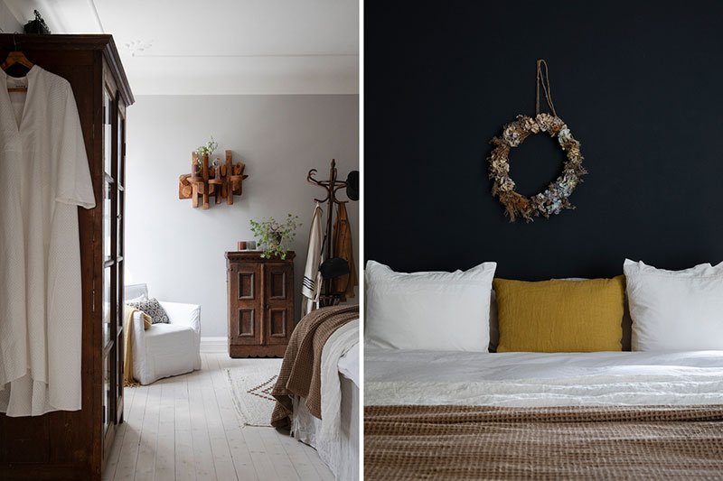 瑞典暗调小公寓的丰富纺织品设计-10