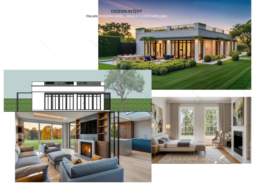 Italian Neo-Classical Revival 1 Story House Design-1