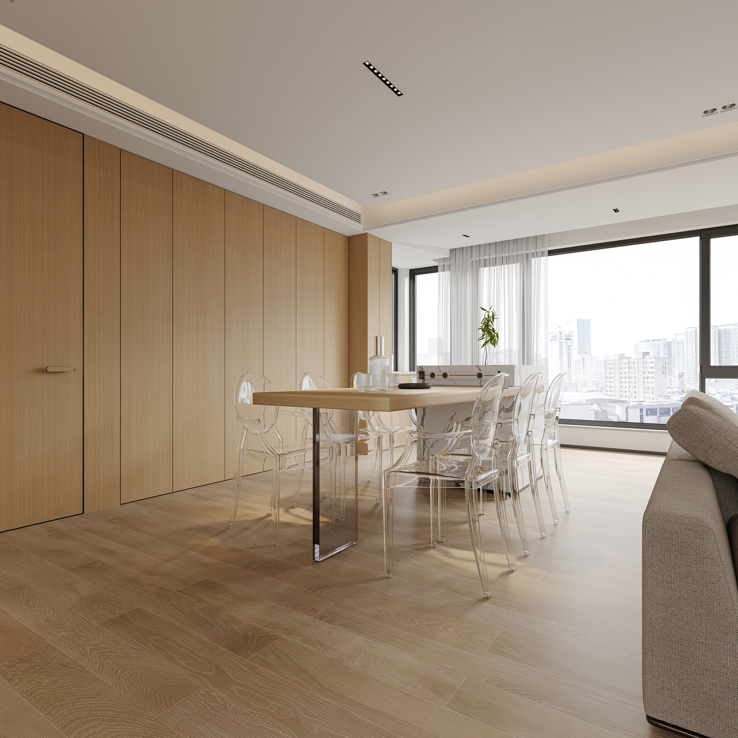 现代极简客餐厅·卧室·卫生间设计-16