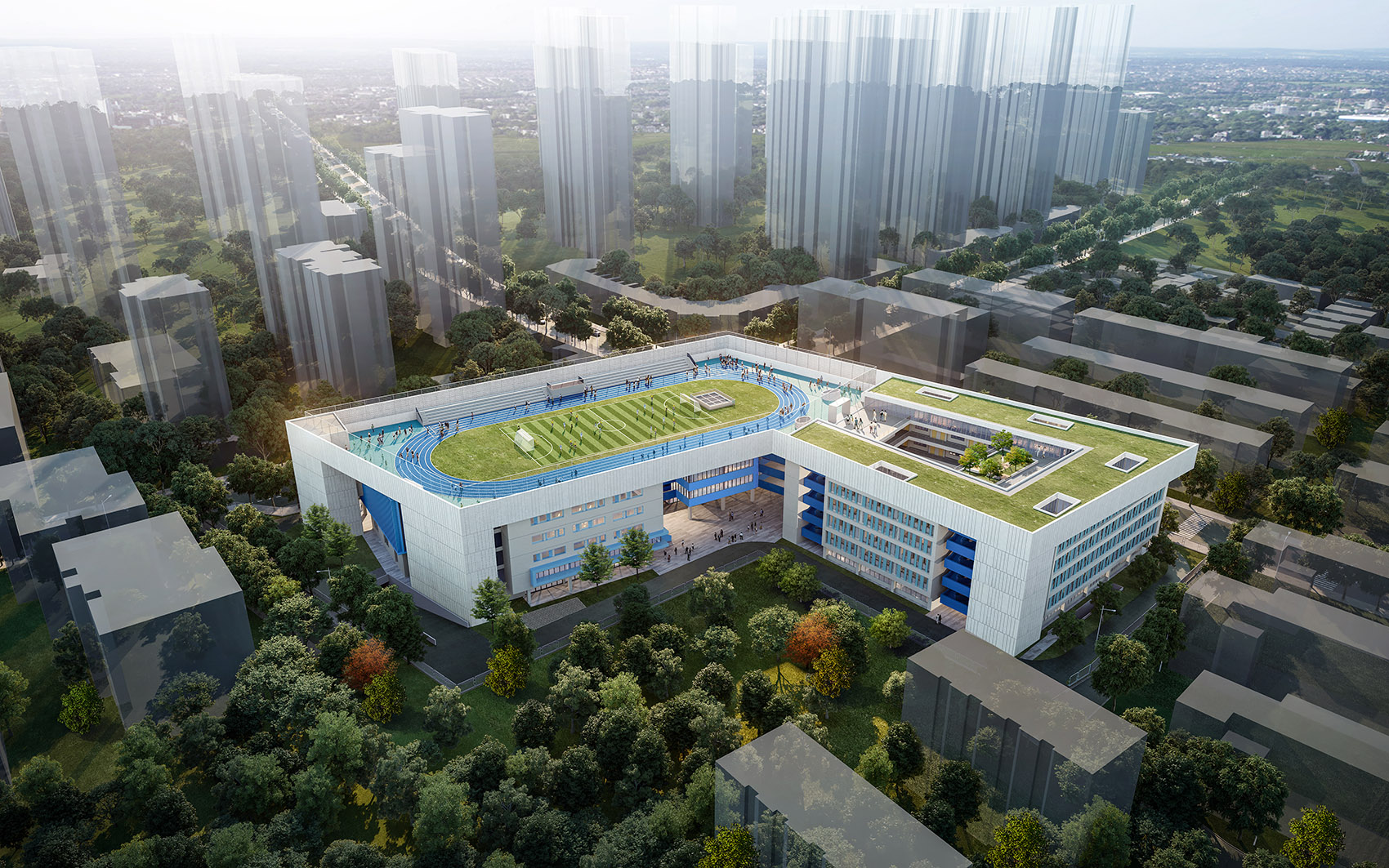 浸润在城市中·上海普陀区武宁中学异地改扩建项目丨中国上海丨阿科米星建筑设计事务所-28