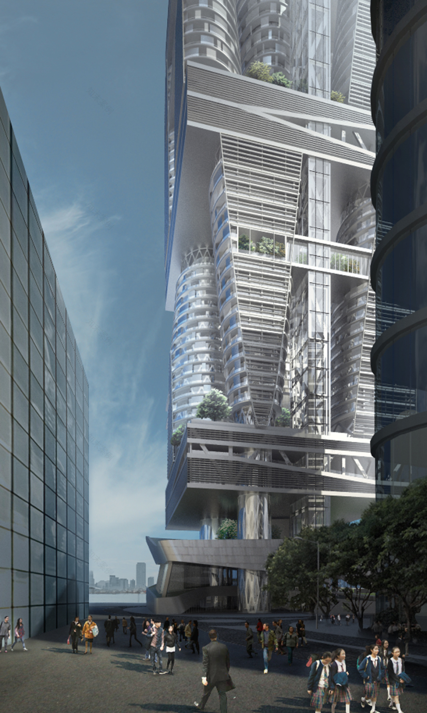 香港垂直城市综合体设计-20