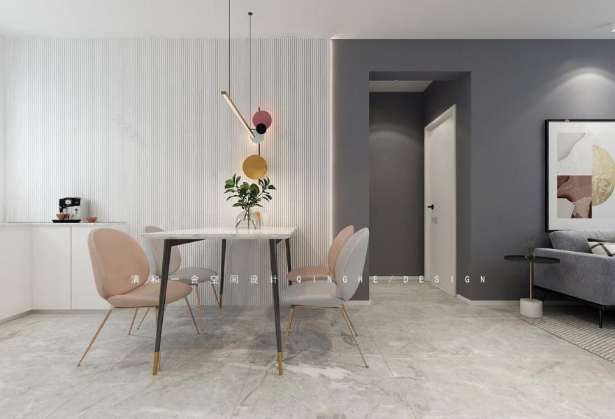 极简黑白灰,139㎡三室变两室的生活艺术-7