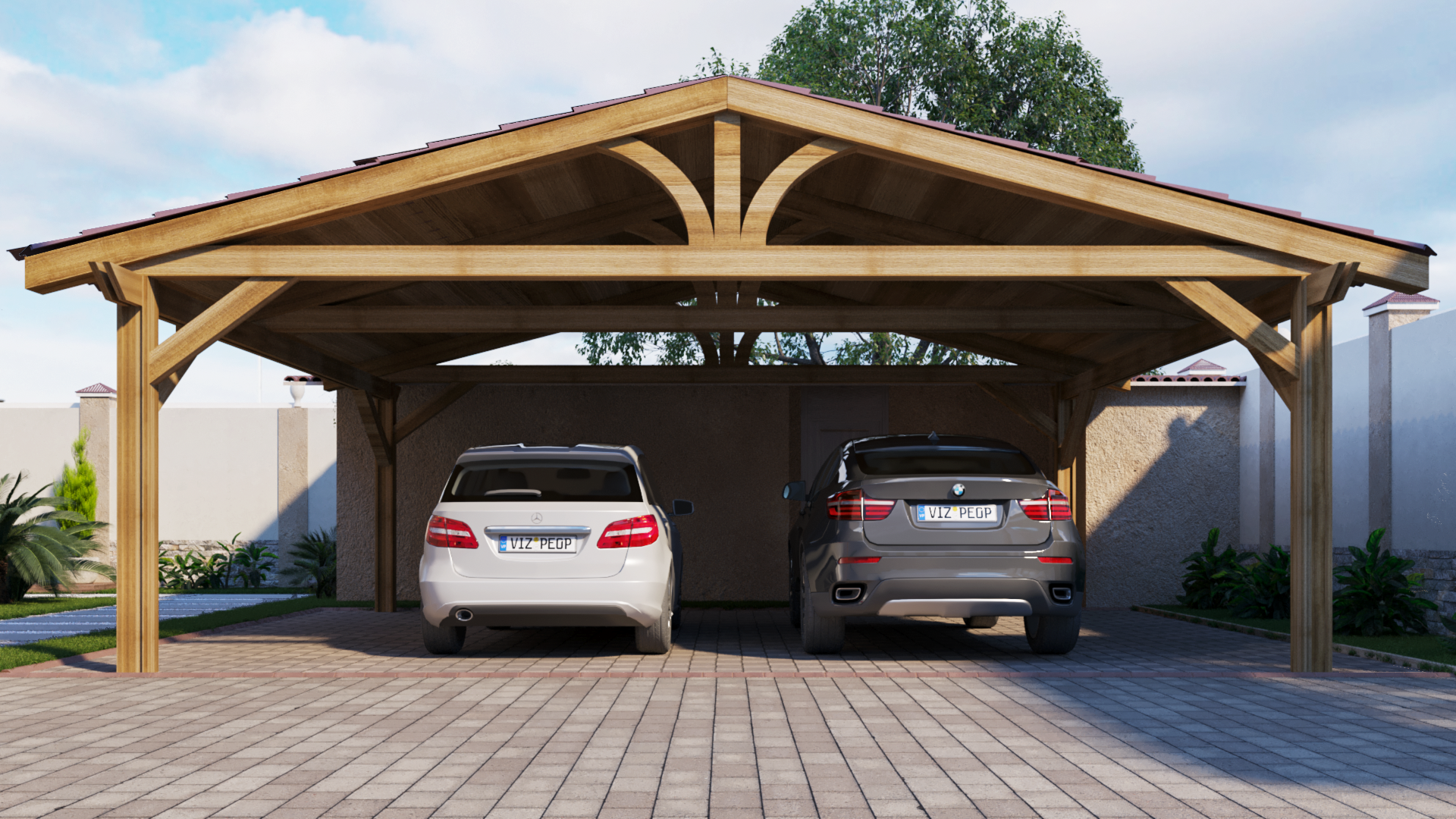 别墅花园和围栏设计-5