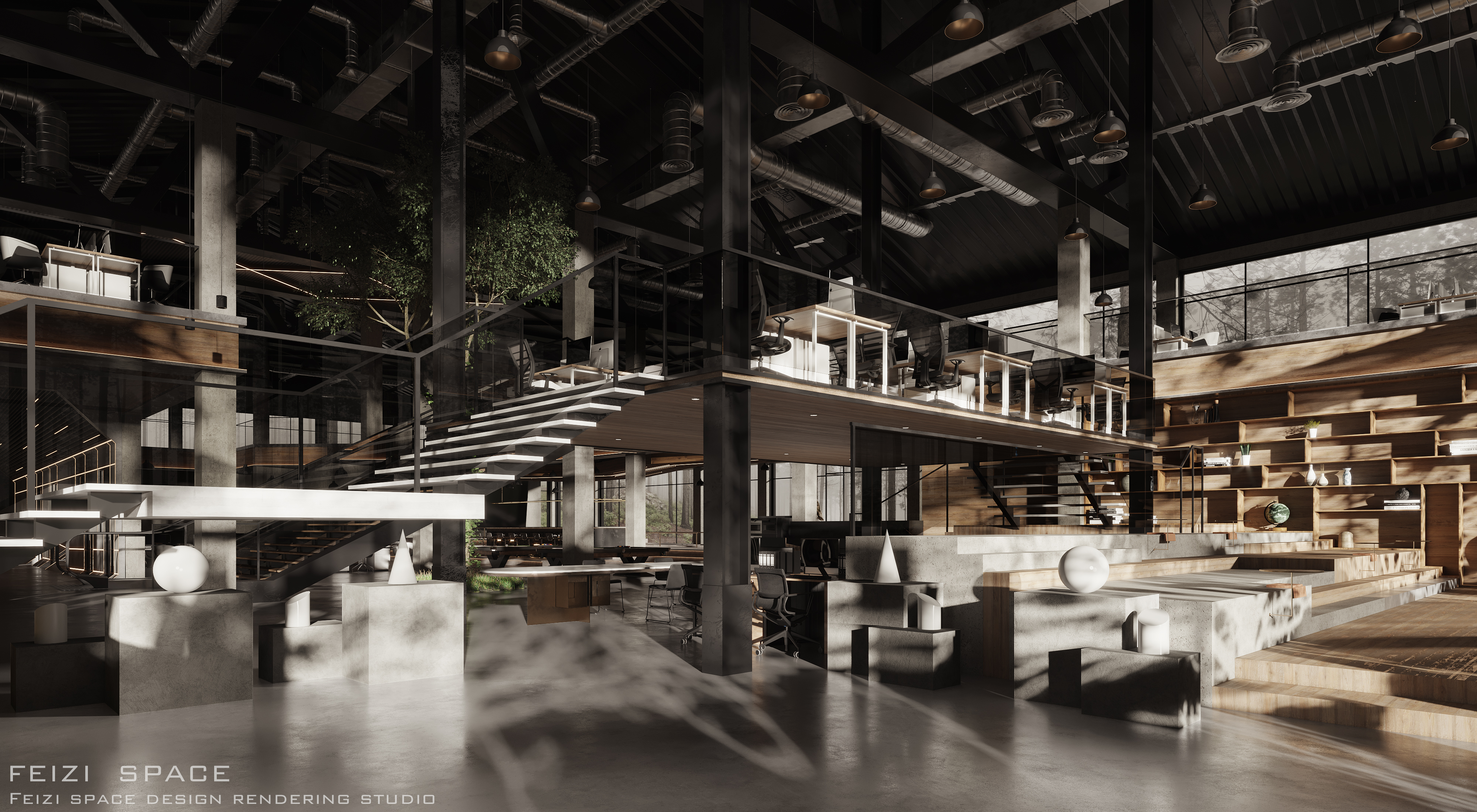 超写实CR办公空间设计效果图，corona渲染器渲染-7