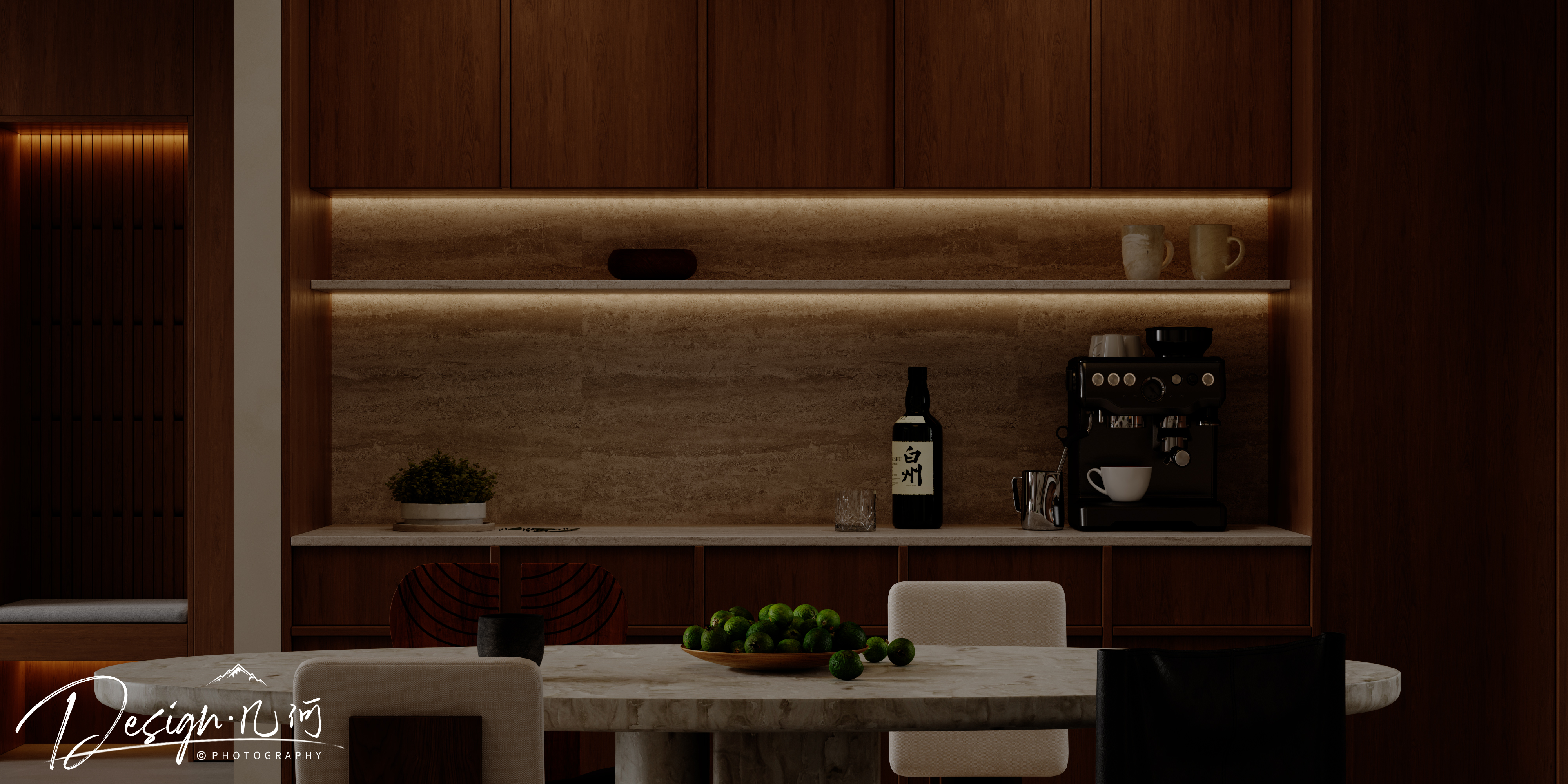 几何空间视觉表现 | 天玺湾中古风客餐厅（阴天篇）-12