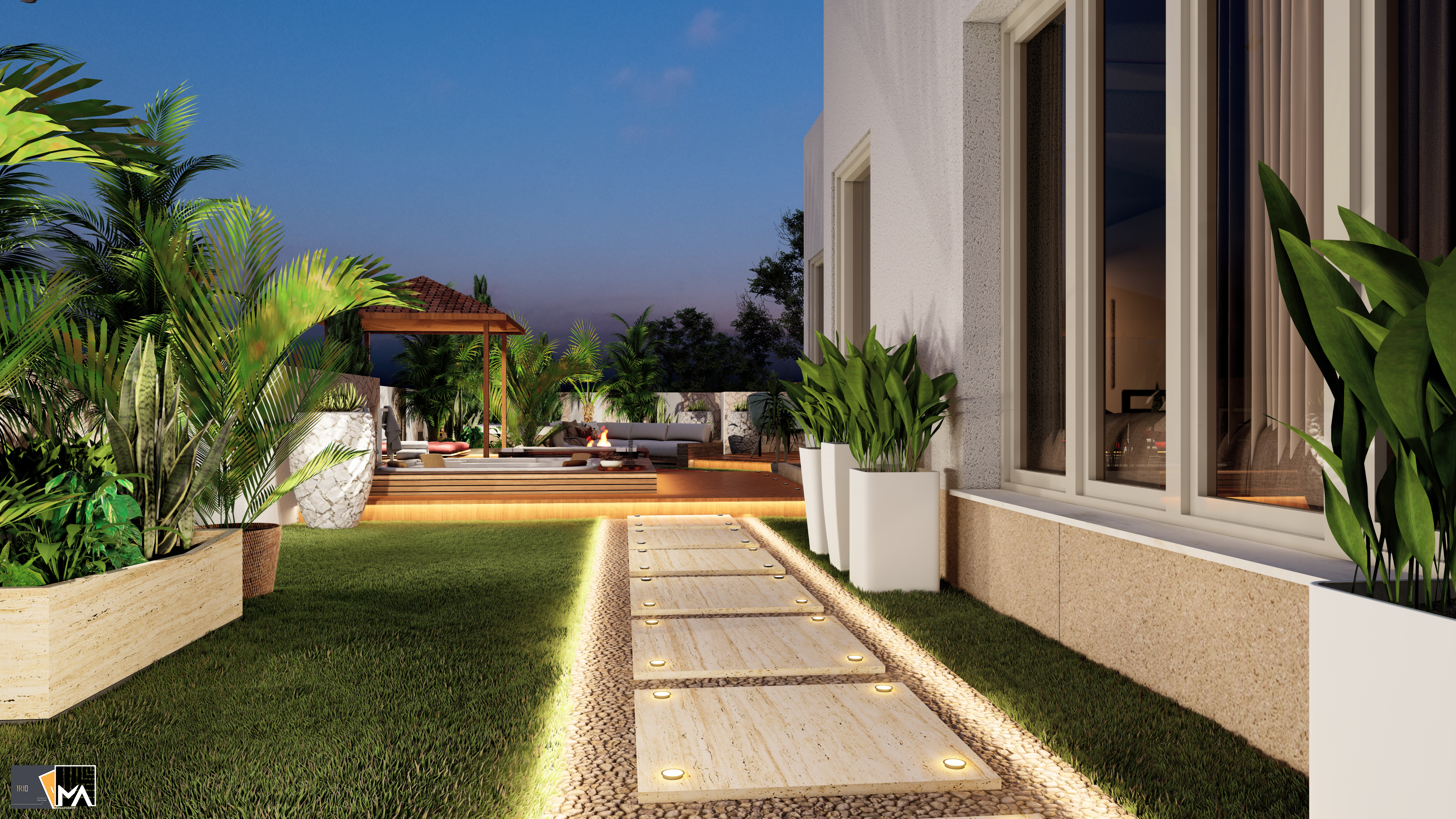 屋顶景观别墅棕榈山丨TRIO INTERIORS-4