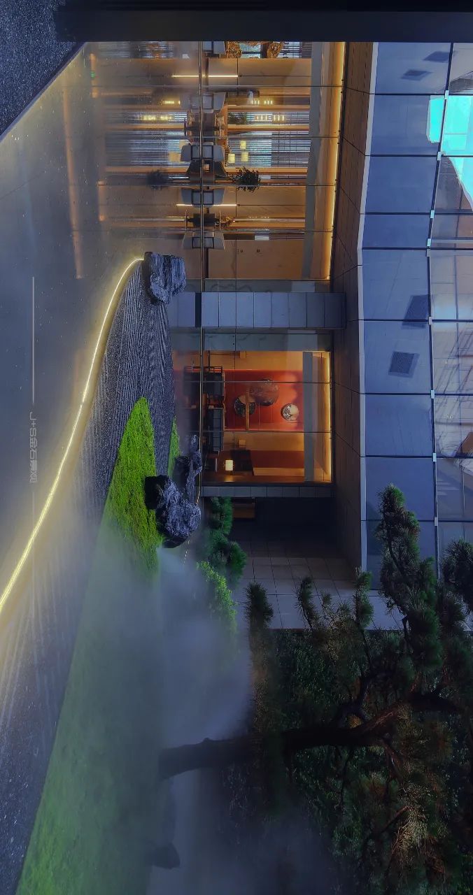 南京长江之舟华邑酒店中庭 | 融山水之景,显古典园林之美-21