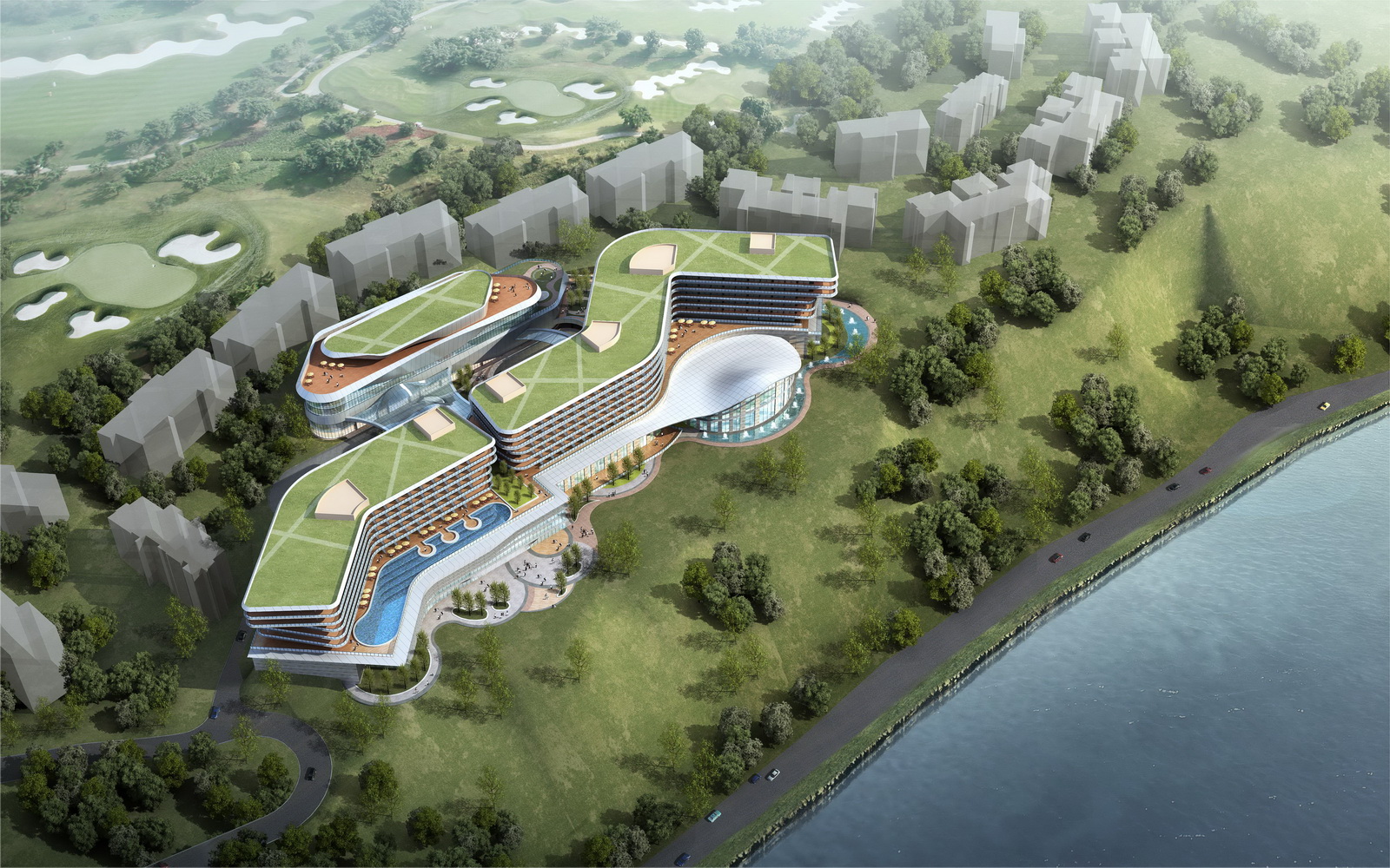 现代山地酒店SU模型-5