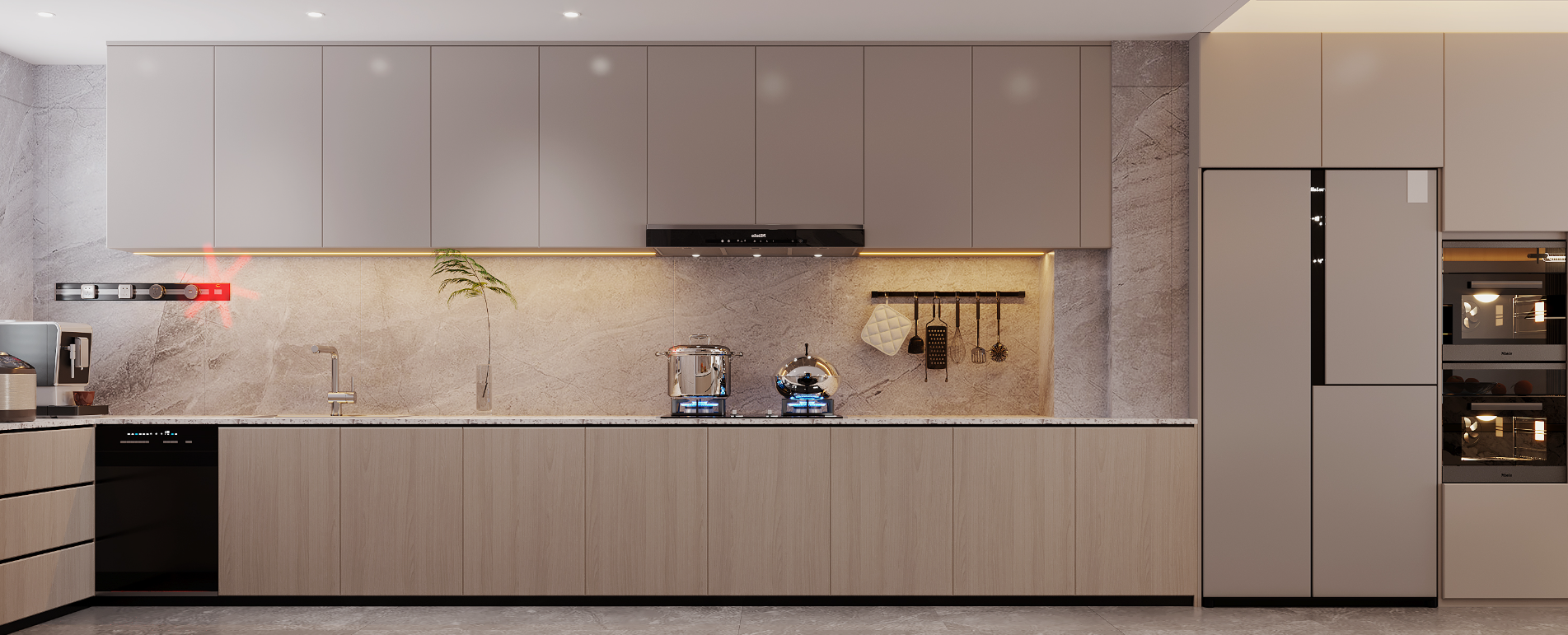 现代别墅室内+庭院效果-9