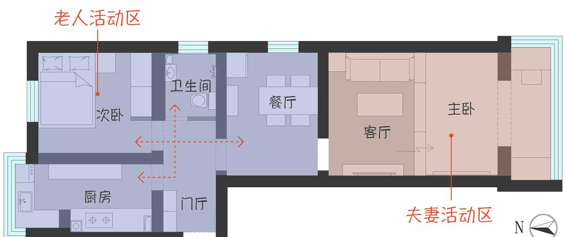 北京 60 平长条老房翻新，打造南北通透日式小家-8