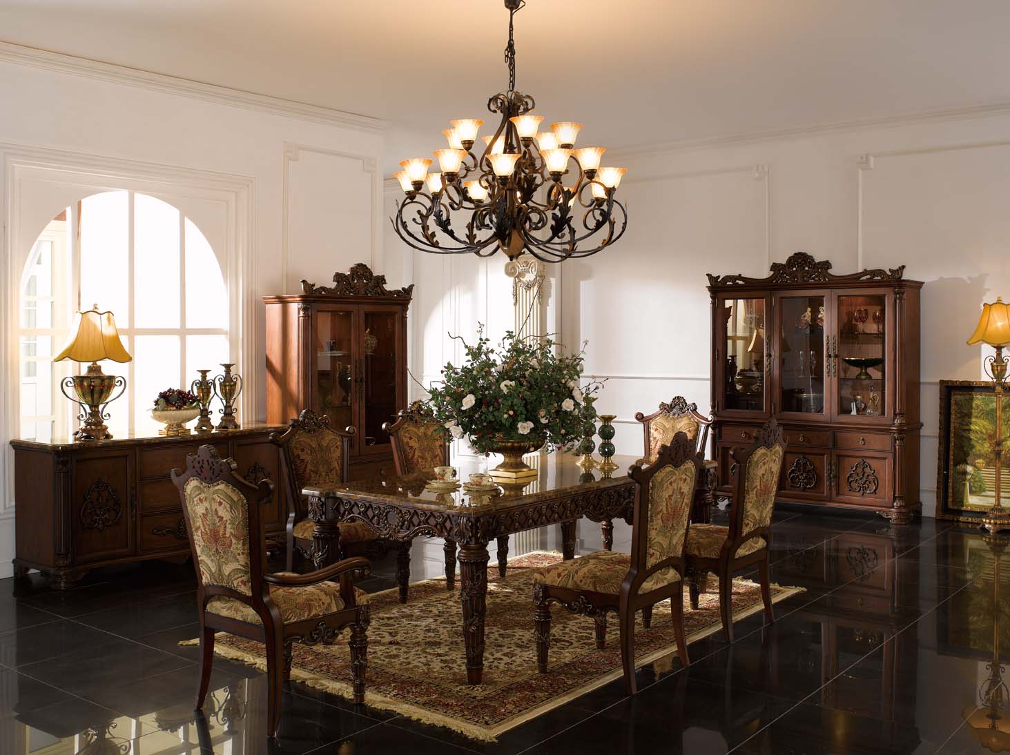 高清古典美式风格 卧室客厅餐厅书房家具场景图片素材-6