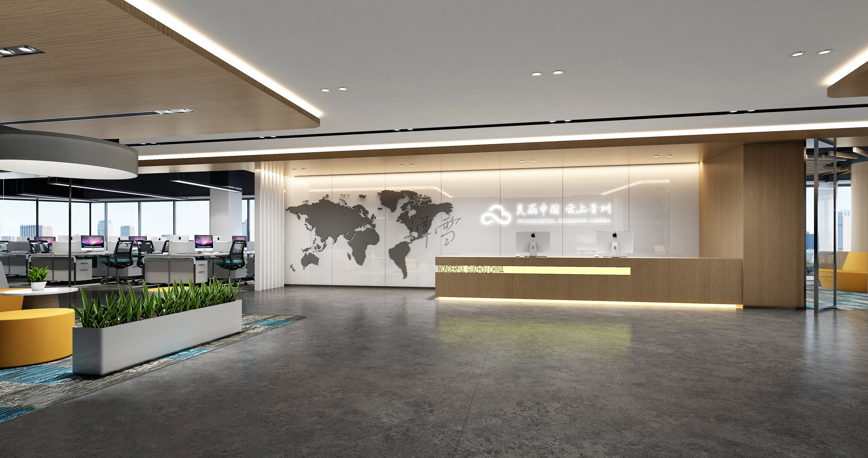 工装/现代办公室效果图案例-5