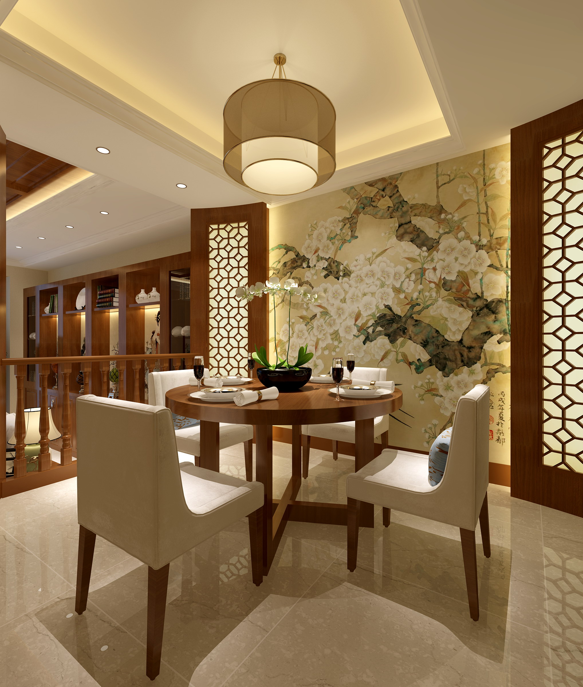 新中式 中式古典 奢华家装别墅样板房-5-16