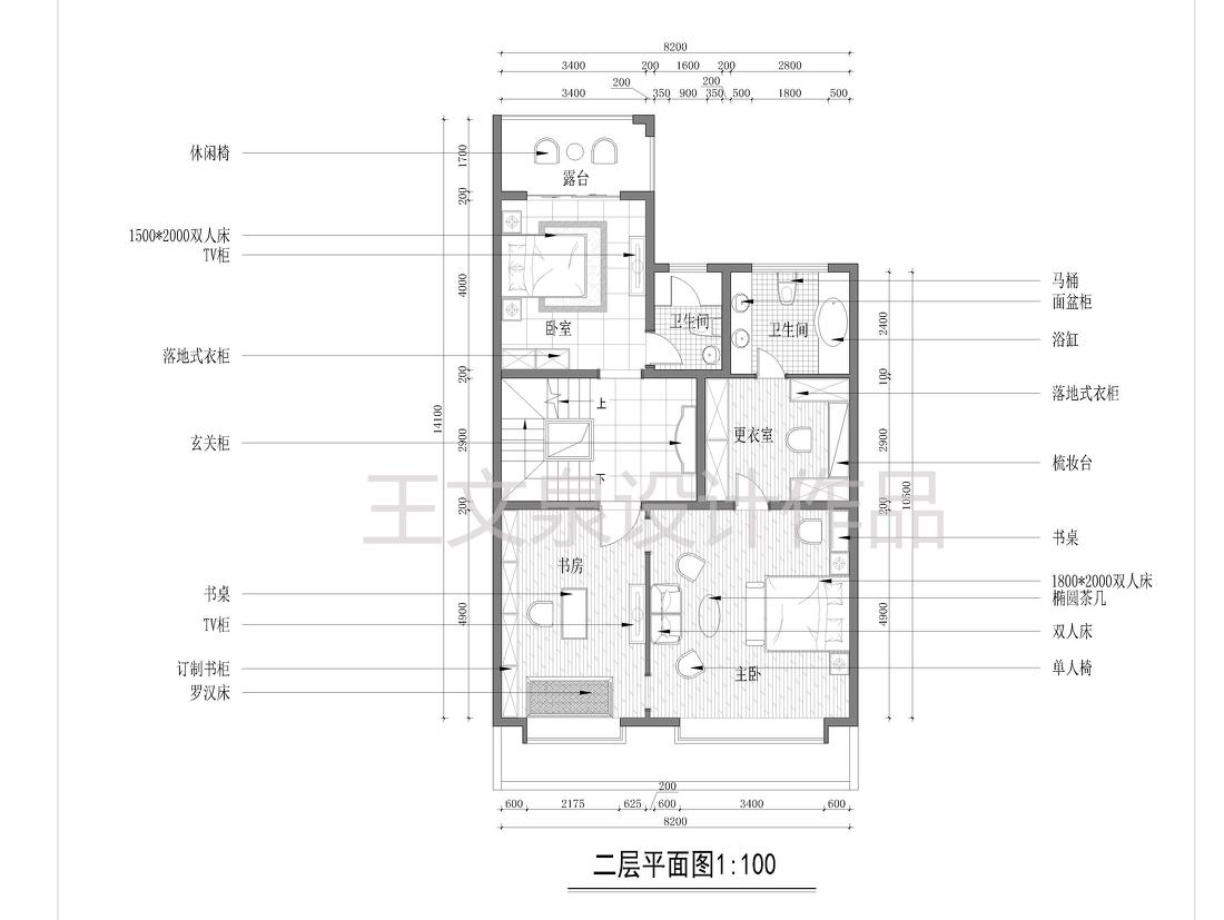 
法式欧式新中式别墅设计作品王文泉59 -10