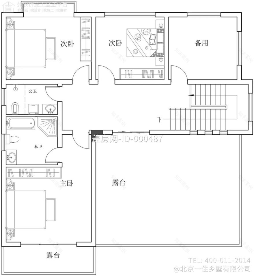 【设计师案例】土建参考造价82万,面宽13.2m×进深14m四川南充三层欧式别墅-29