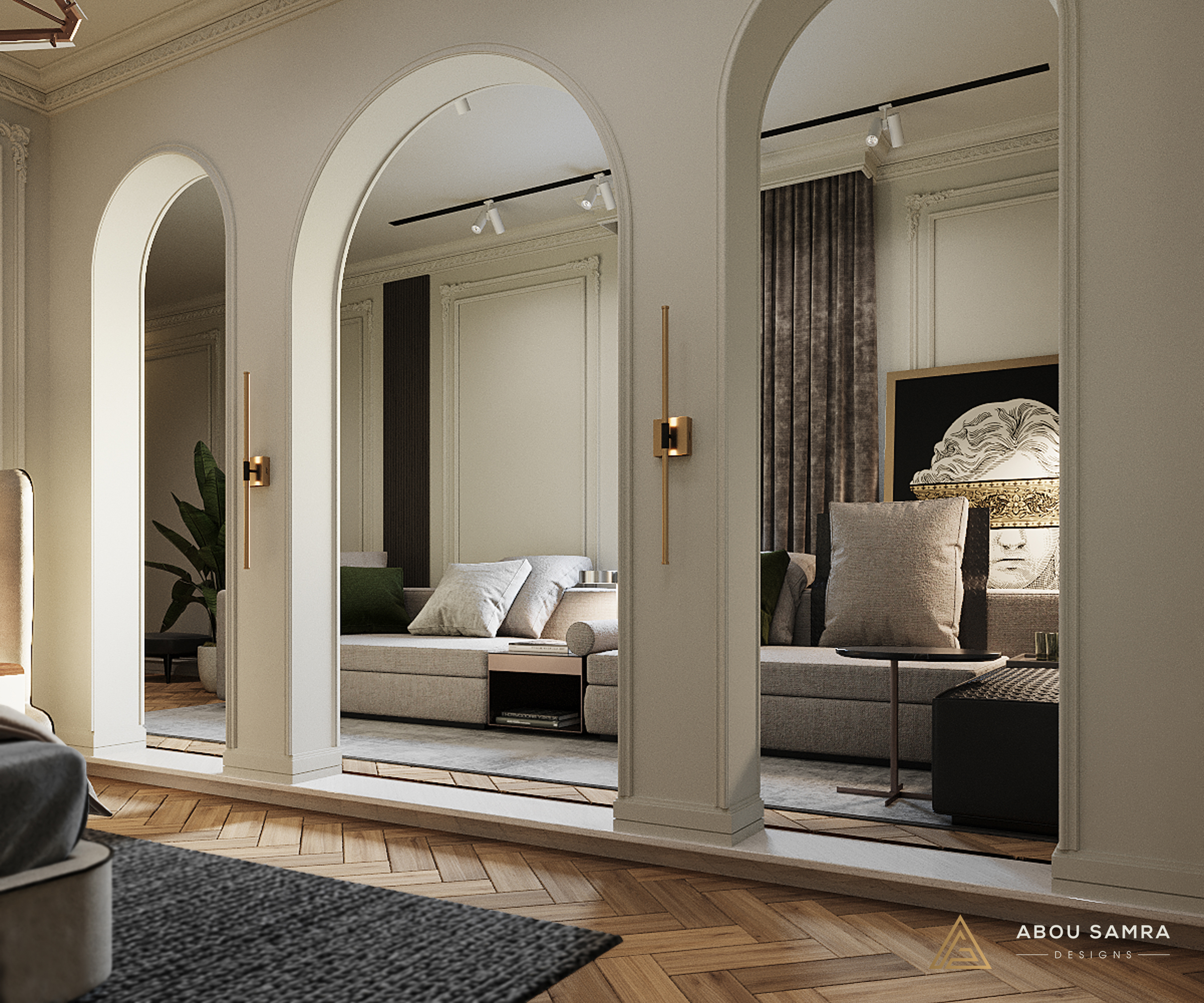 新古典主义卧室带浴室丨沙特阿拉伯丨Abou Samra Group-10