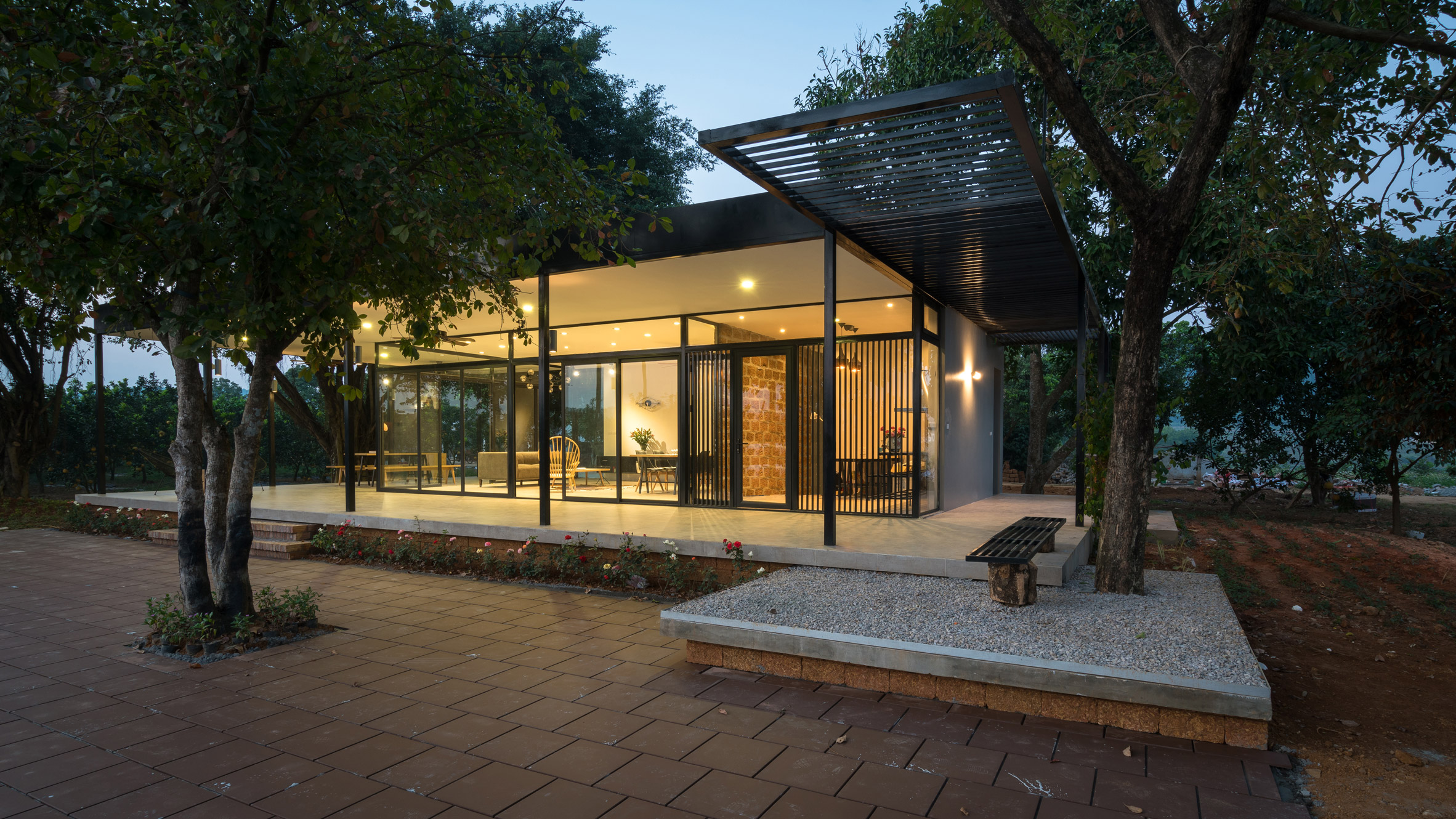 Idee Architects updates house on Vietnamese citrus farm with pavilion-like living space-2