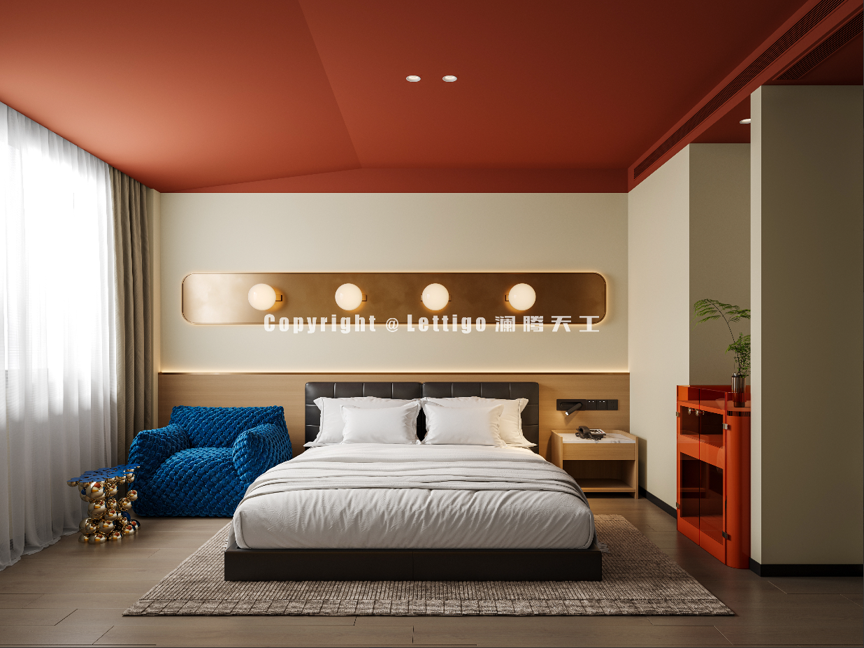 色彩丰富的酒店客房，缤纷而热烈-0