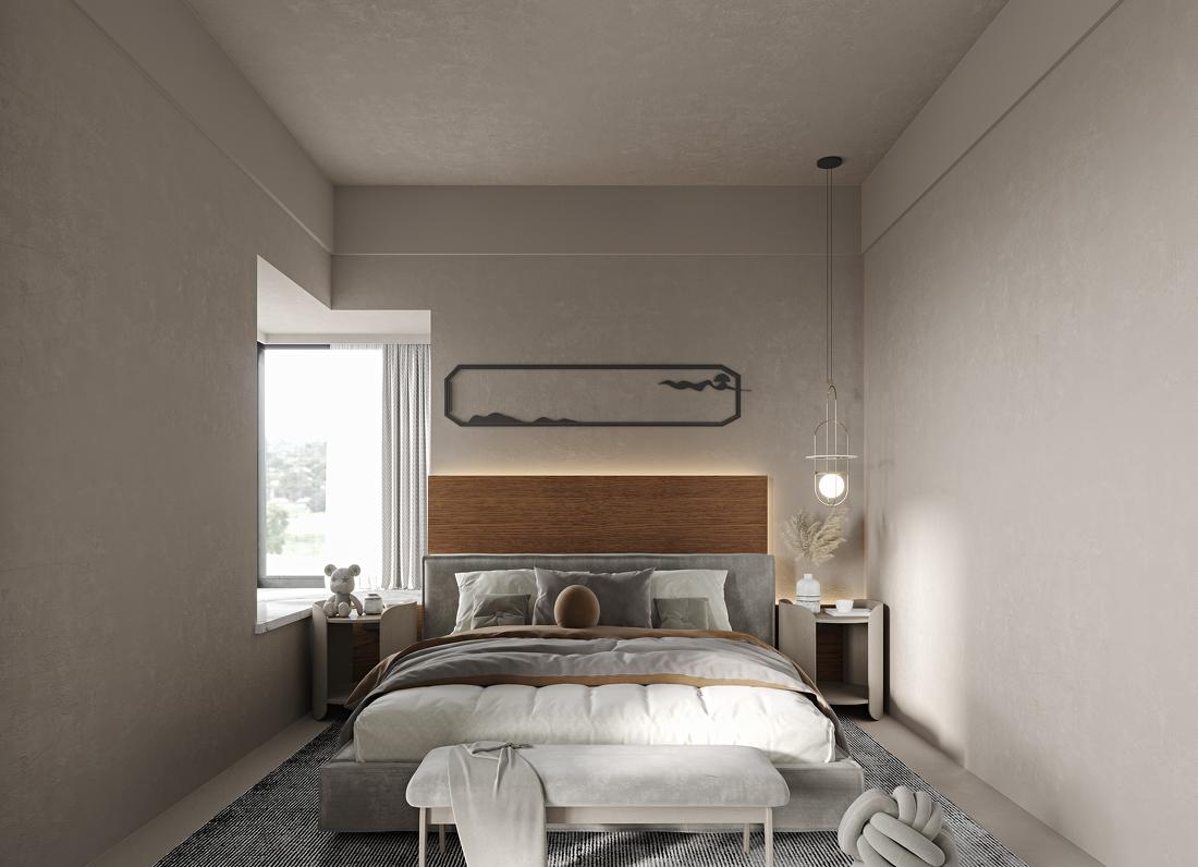 94㎡禅意中式父母套房设计-8