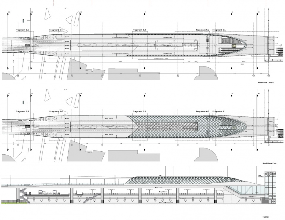 海牙轻轨站 | 参数化设计的透明拱形网格屋顶-40