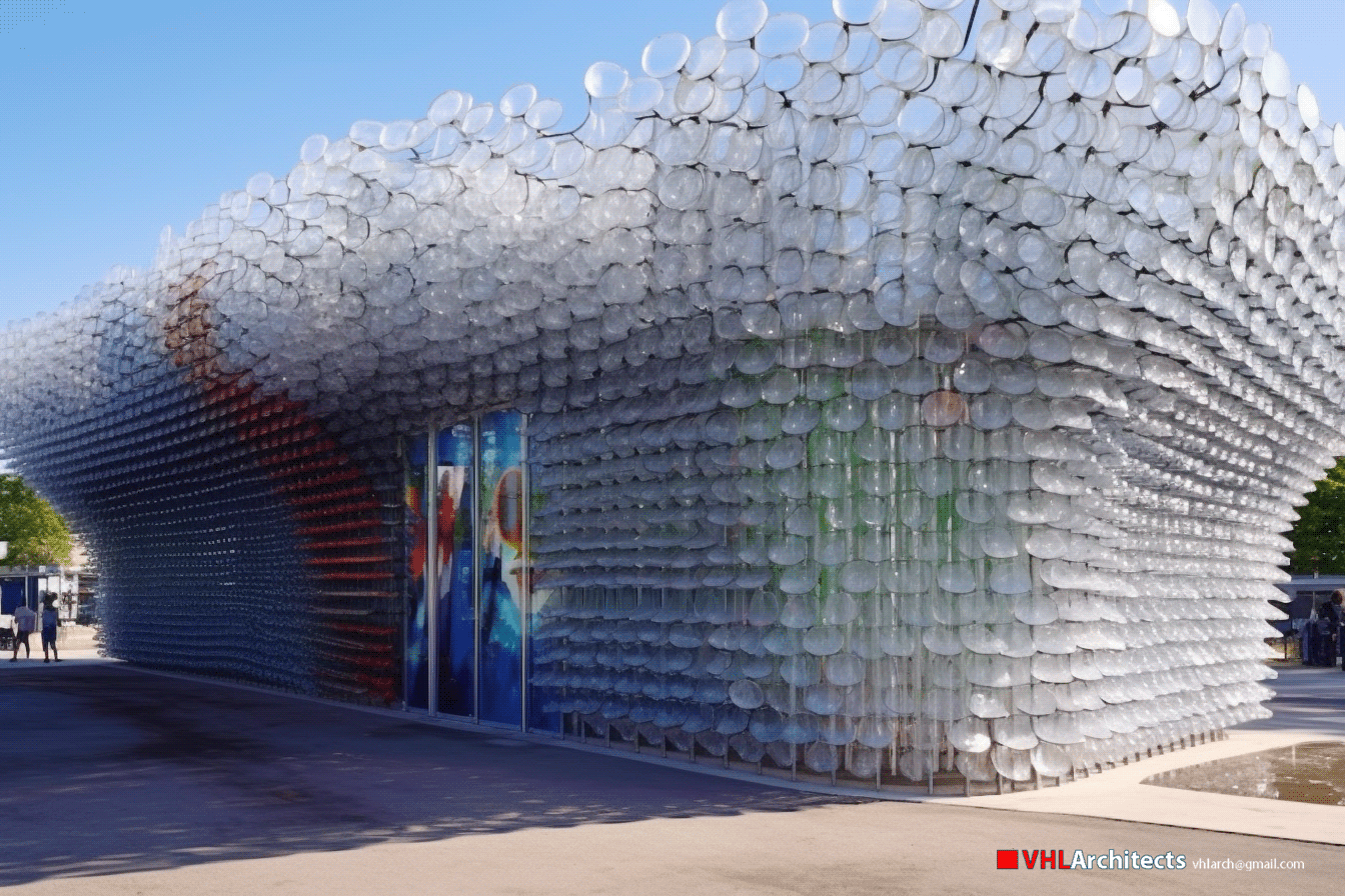 Public toilet recycled Pepsi plastic water bottles-5