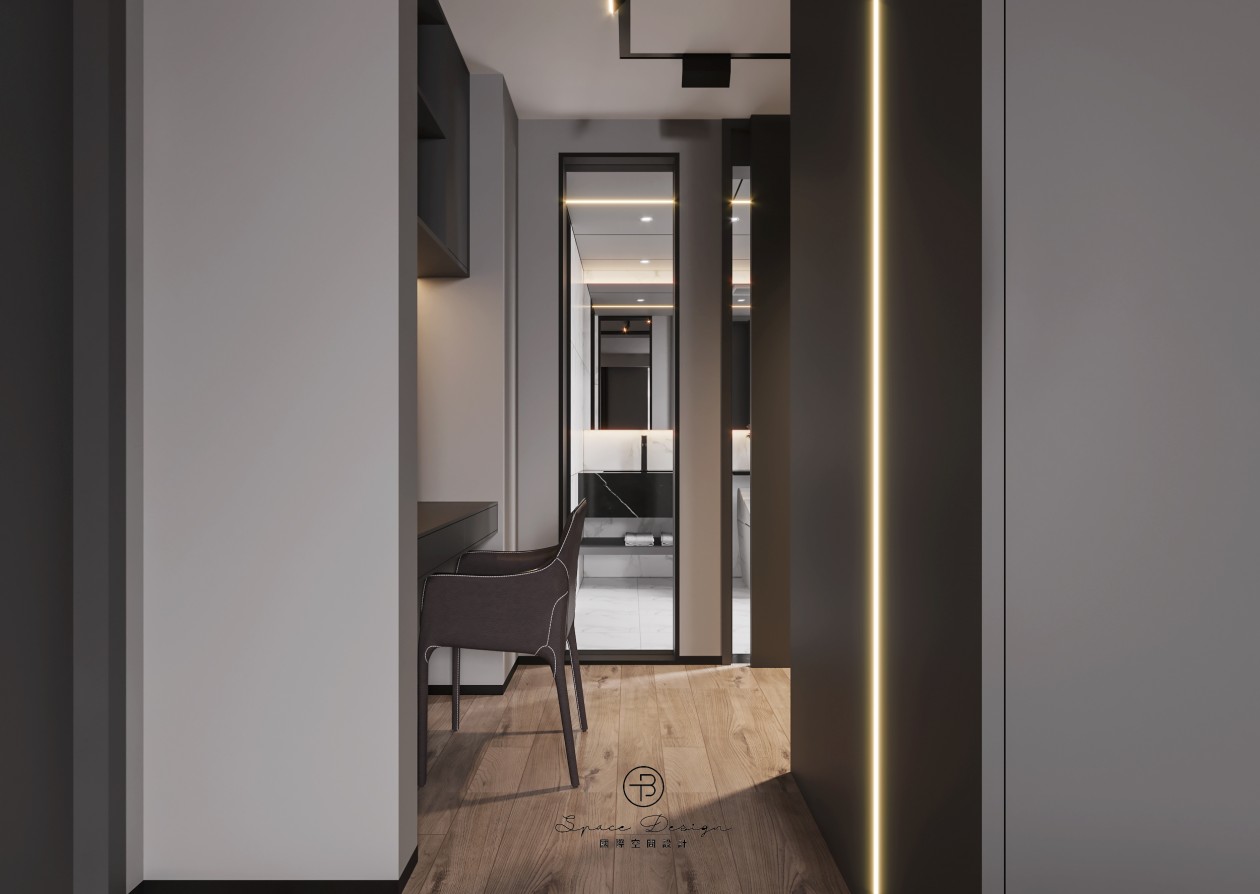 现代简约黑白灰 · 178㎡通州公寓设计丨中国通州丨T·B 国际空间设计-22
