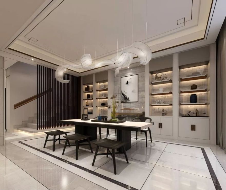 合肥政务区 740㎡新中式别墅设计,打造优雅私宅环境-31