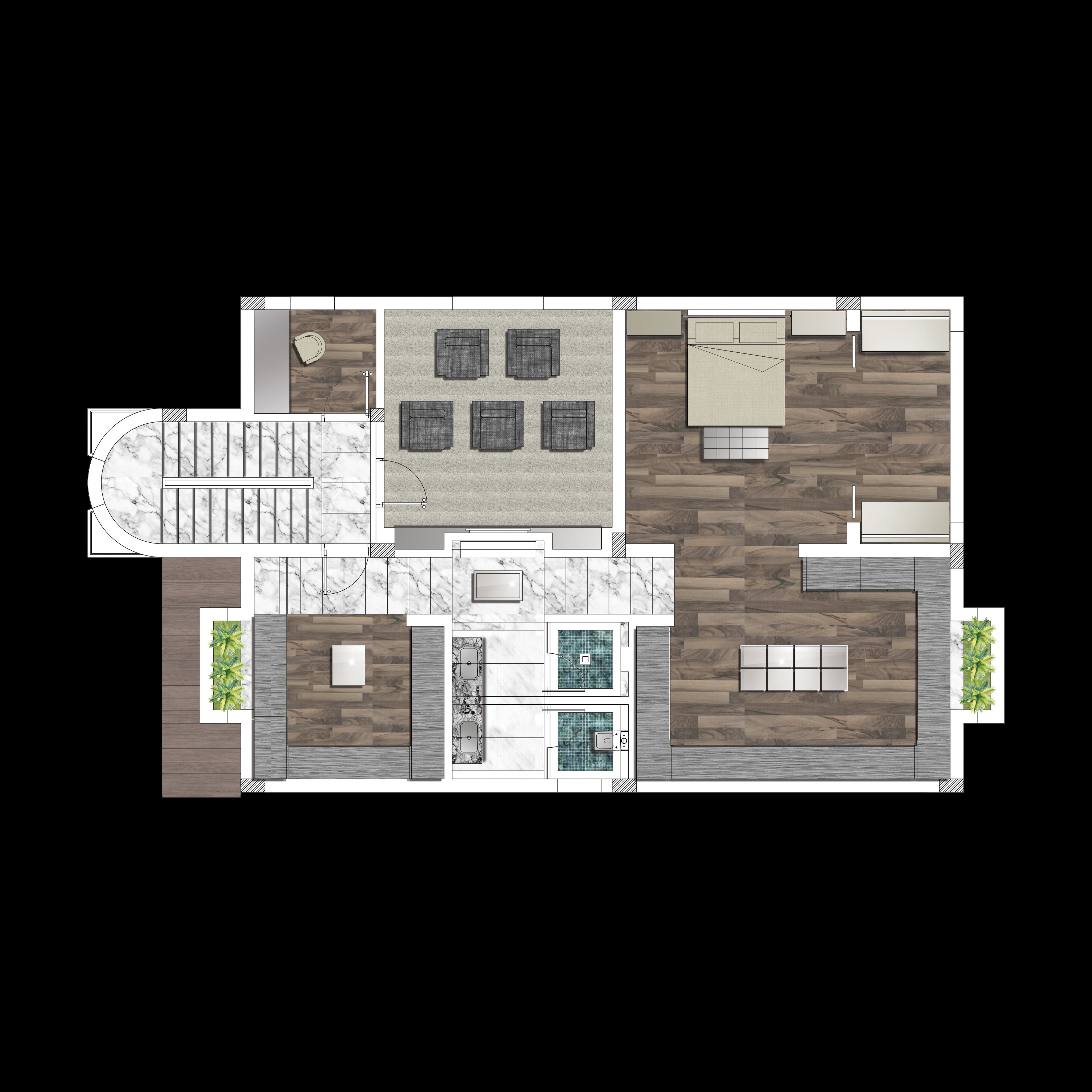 别墅一层室内设计-22