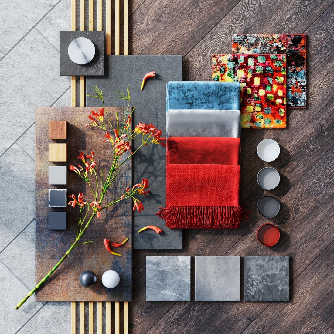 乌克兰 116㎡惊艳红色时尚美宅-0