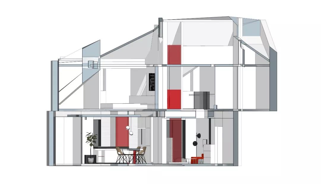 135m²怪异阁楼，创意爆改为艺术画廊式舒适三层！-6