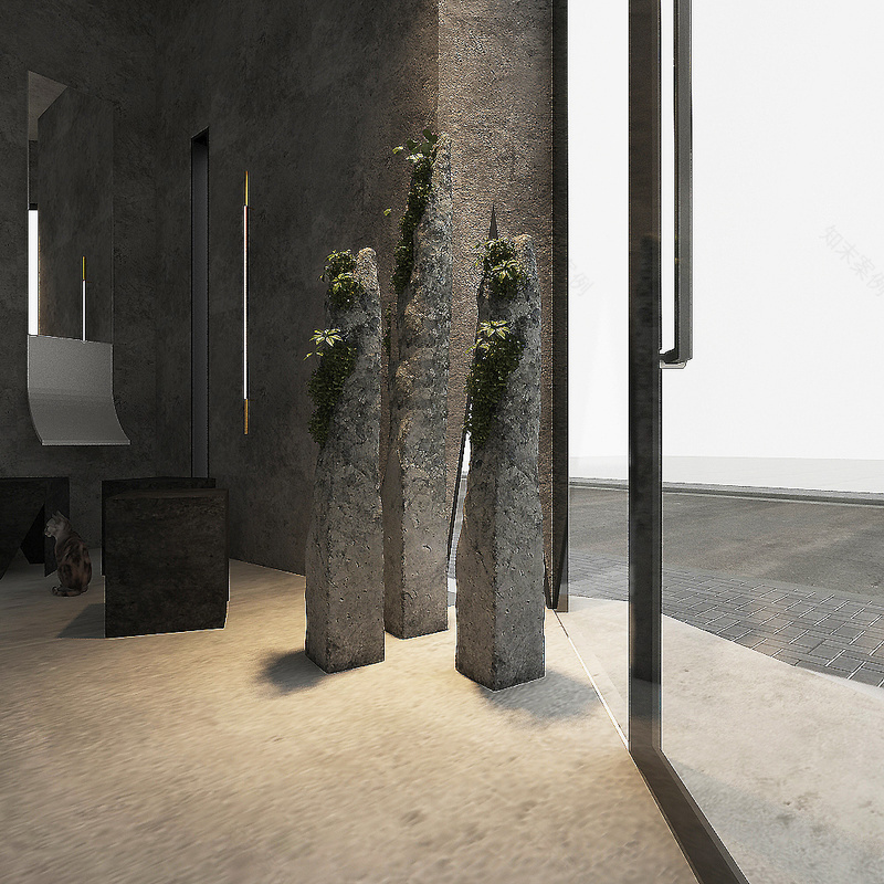 水泥灰中的治愈系咖啡馆丨洛宜设计-11