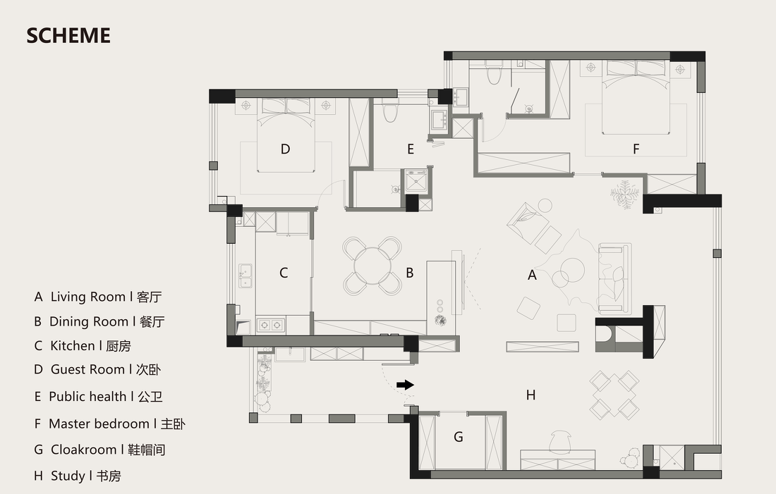 和卧室互换后，客厅倒像是掩起来的世外桃源-31