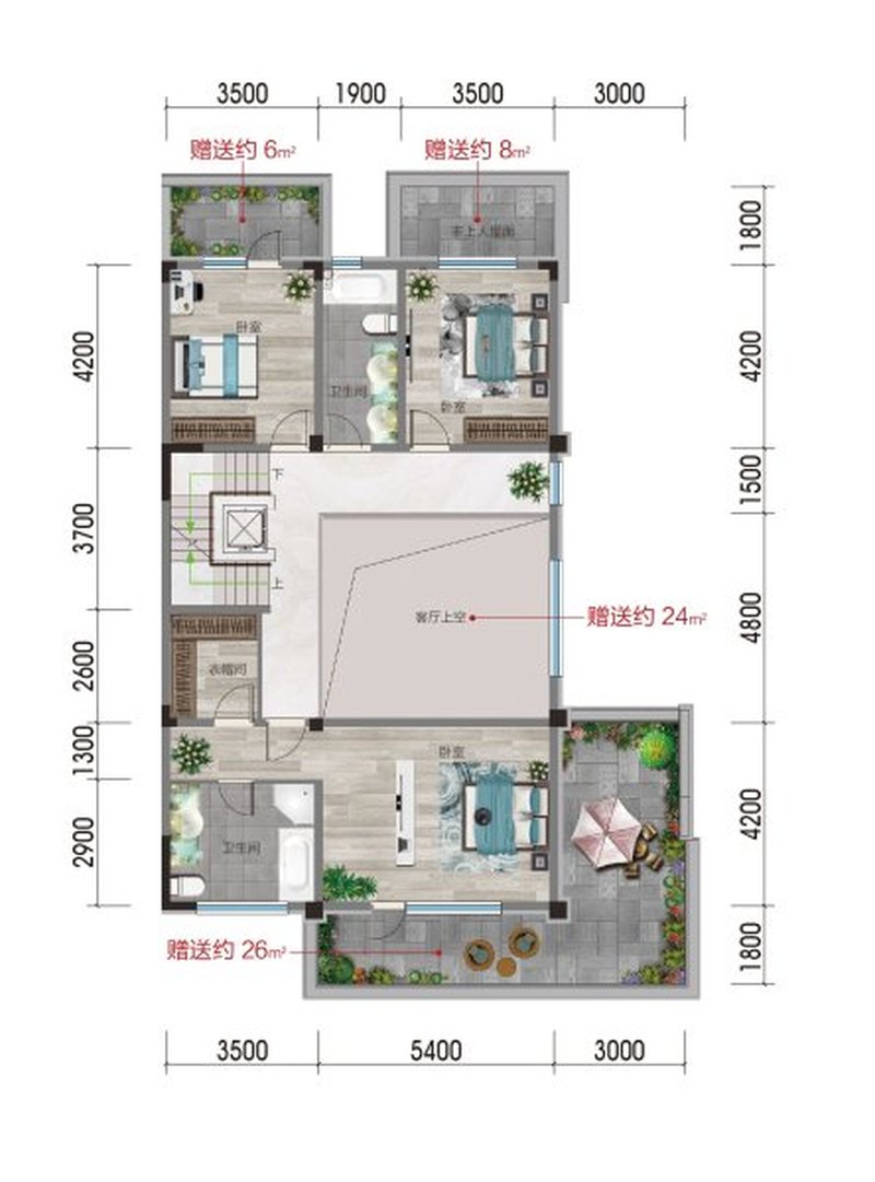 盘锦楚航装饰水晶别院312平装修效果案例-8