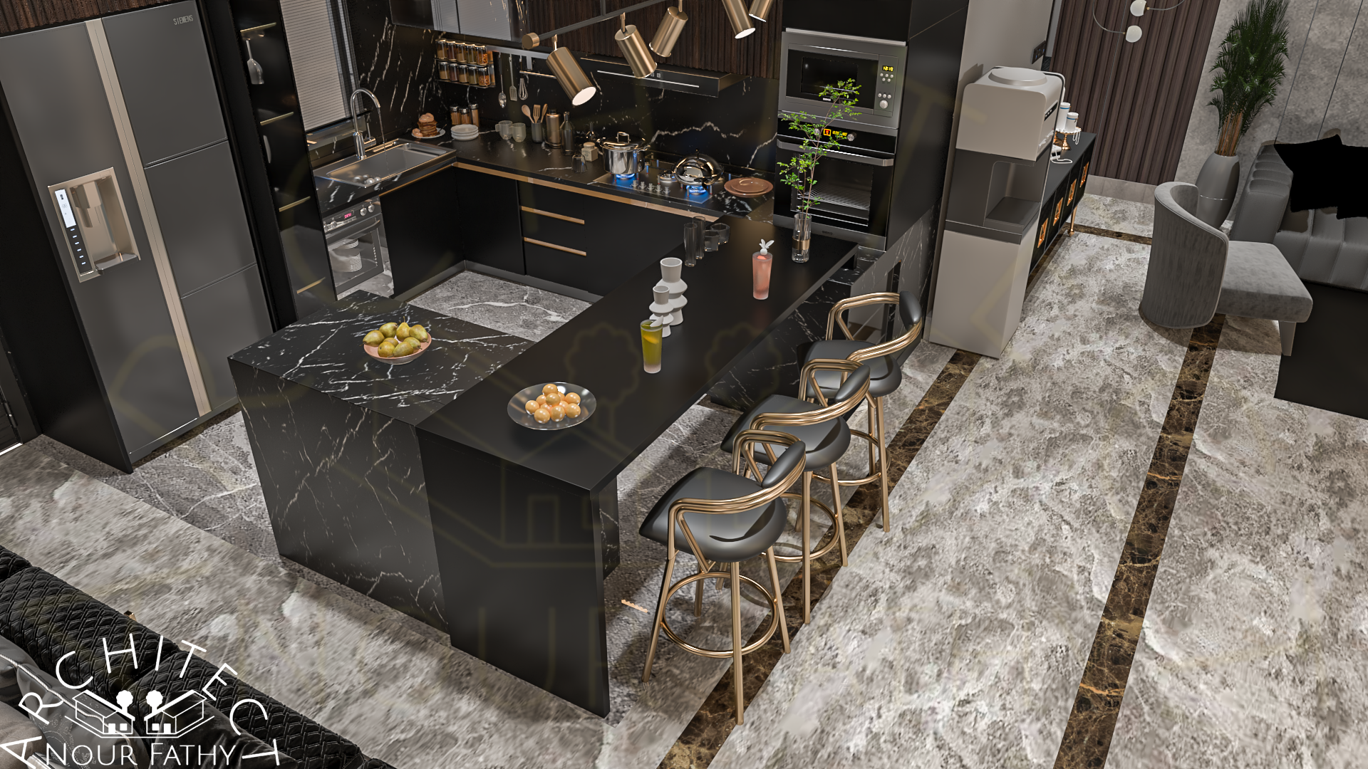 Modern Black Design for a Flat in EGYPT-11