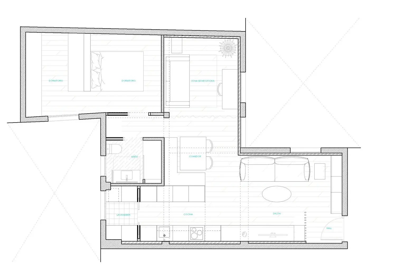 马德里 65m2 色彩缤纷的时尚公寓设计-14