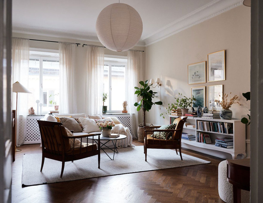 复古绿调斯德哥尔摩公寓设计-19