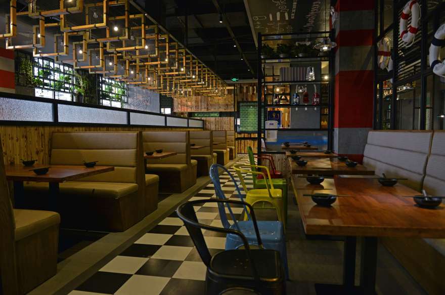 胖哥俩肉蟹煲无锡宝龙店实景照 李浩海设计-7