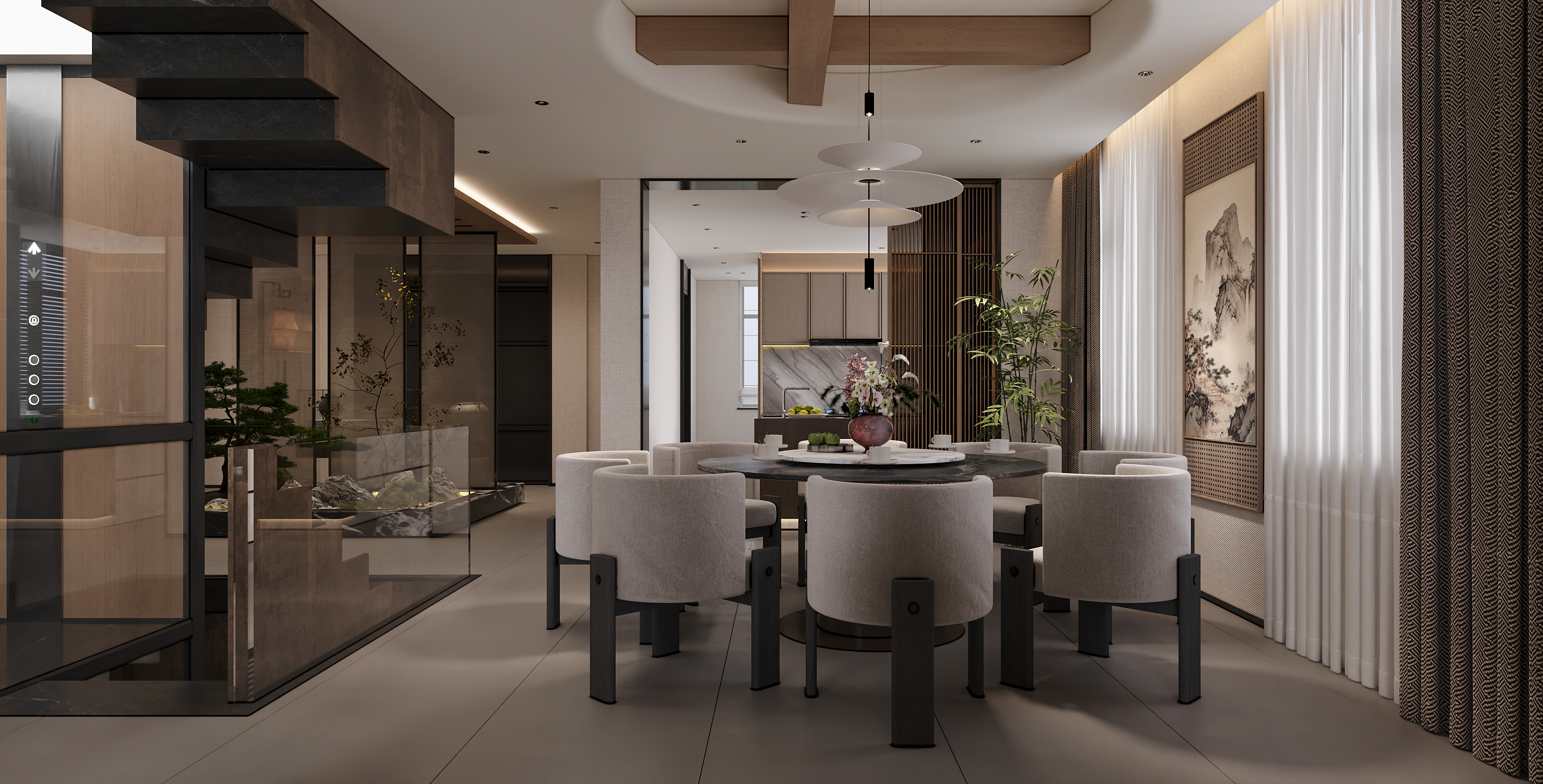 武汉  红莲湖高尔夫庄园535㎡    宋式美学效果表现-10