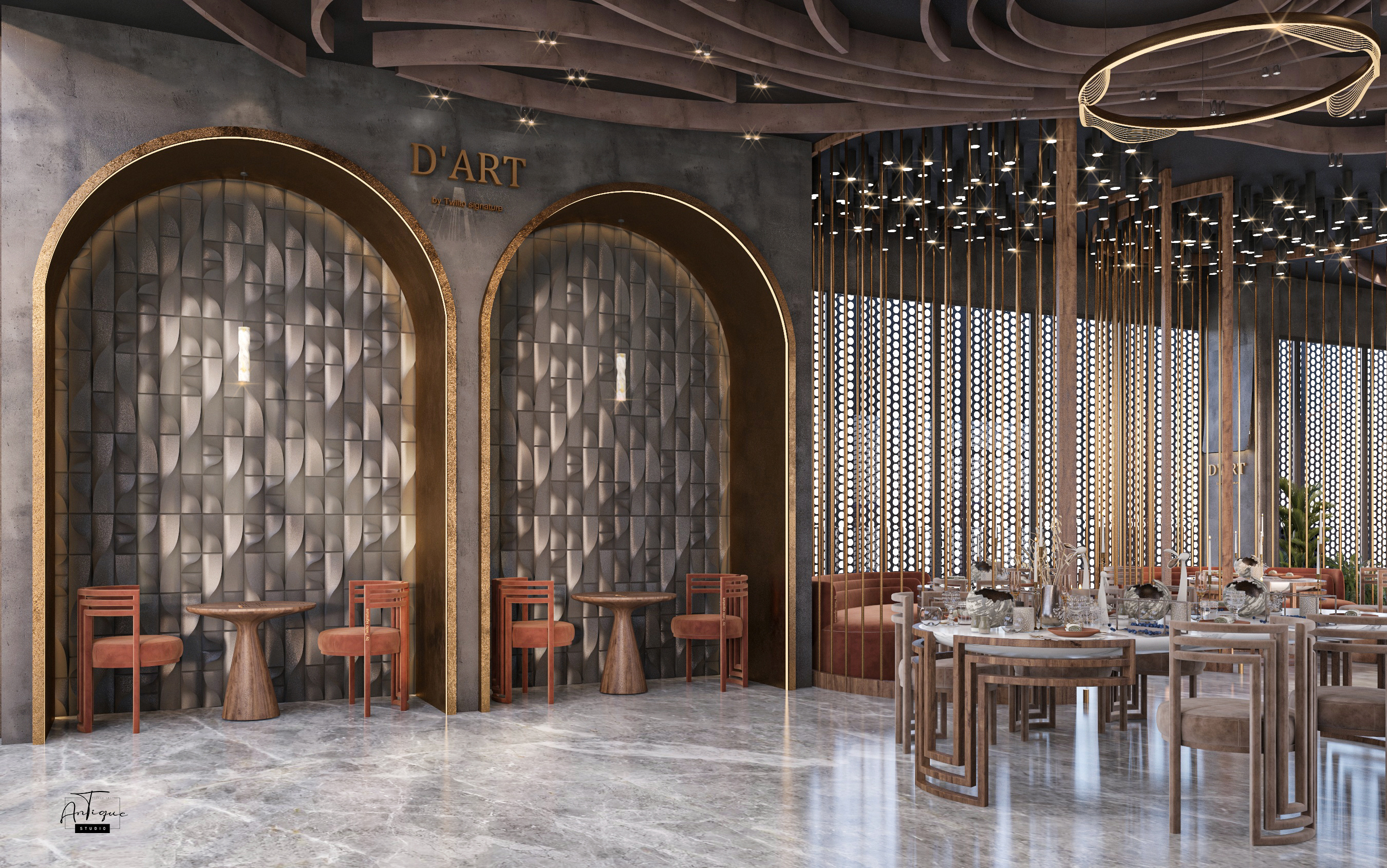 D'ART 餐厅和私人 Twitto 收藏店丨安哥拉丨ANTIQUE Studios-11