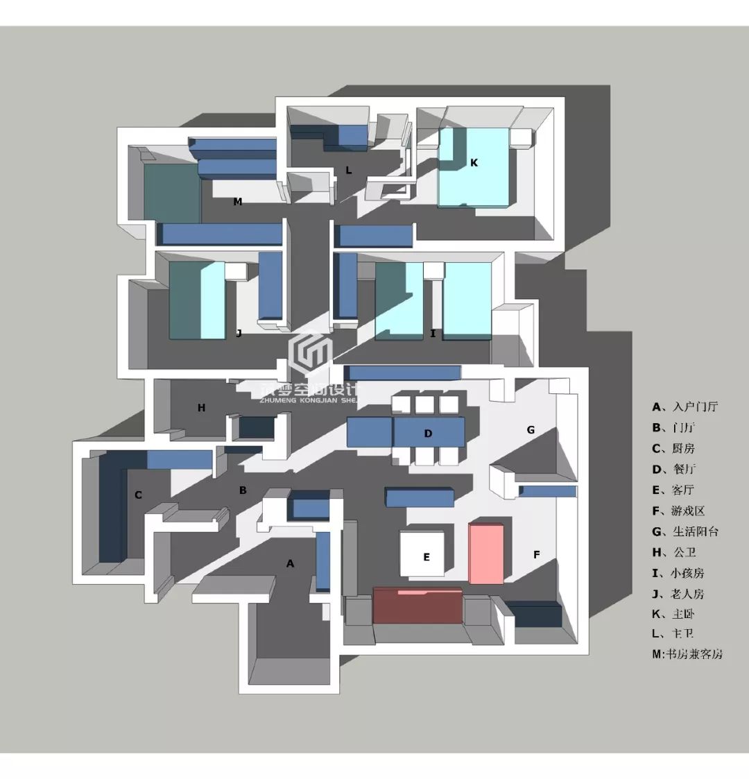 湖南株洲 142㎡美式四口之家，温馨梦幻空间设计-2
