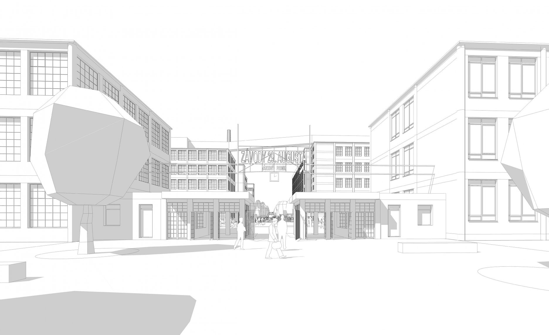 Partizánske  Baťovany工业区复兴设计方案丨斯洛伐克丨Bc. Lukáš Rypák等三人团队,与教授合作-12