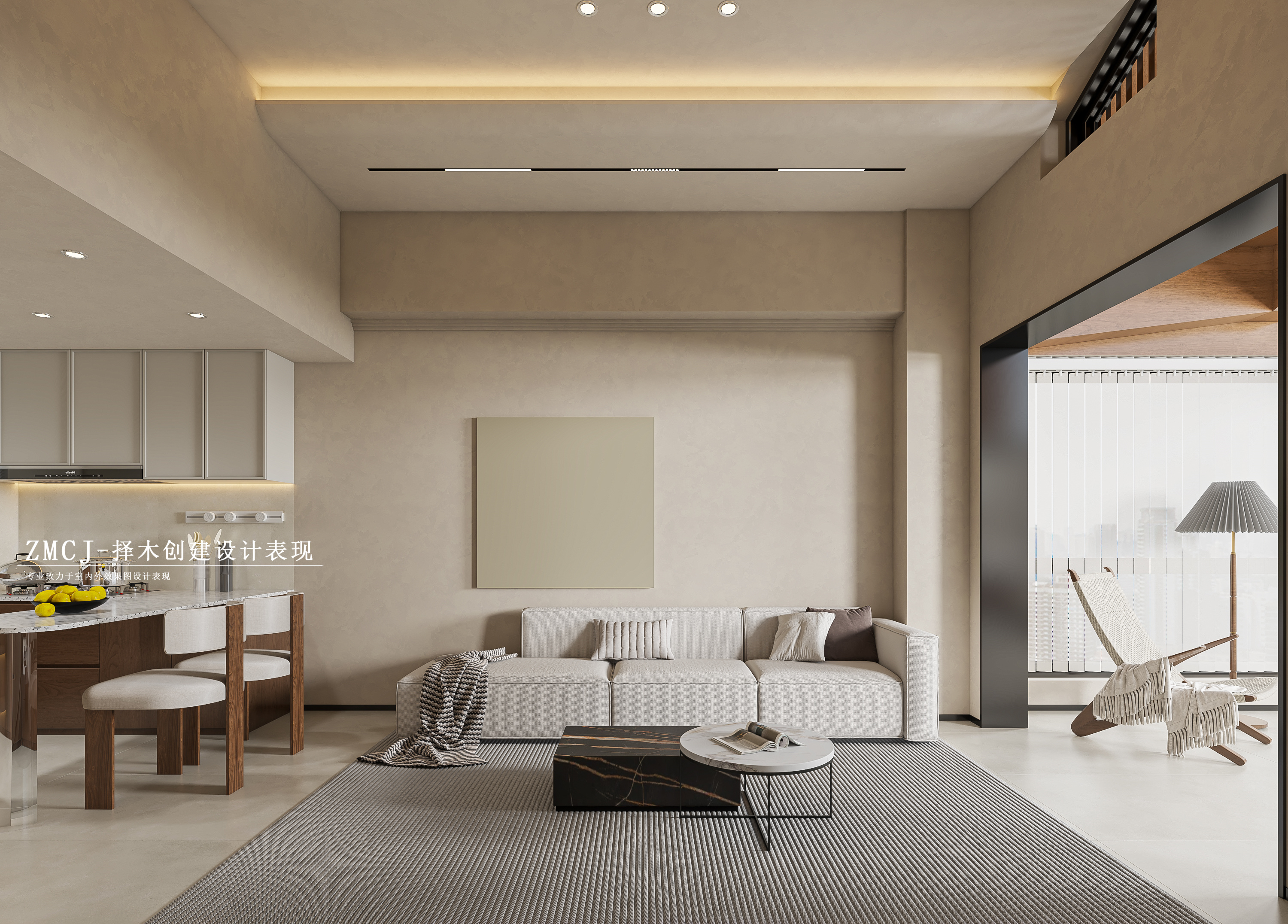 现代风格客餐厅卧室卫生间-5