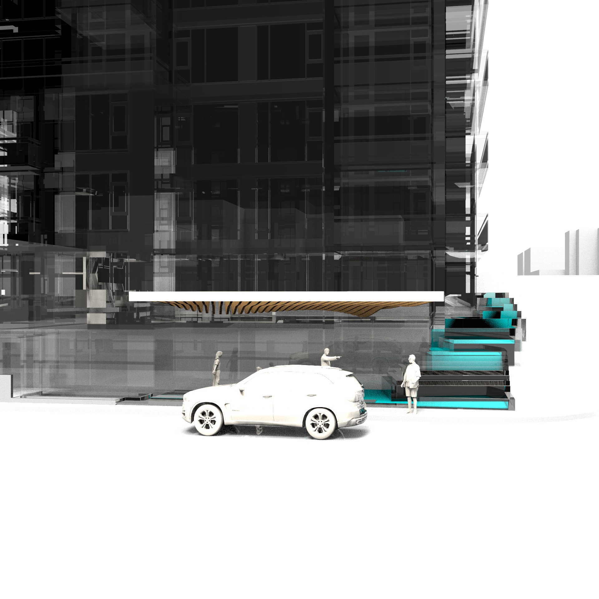 Davie & Nicola Residential Tower Entranceway Canopy Design in Westend Vancouver, Canada | C O C-12