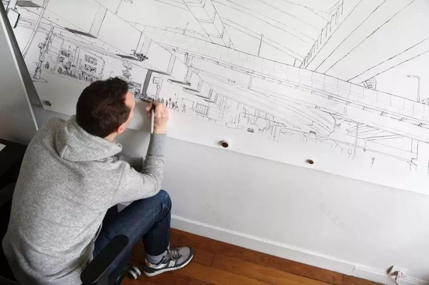 法国艺术家托马斯·达提格斯手绘中国全景建筑,细节震撼!-24