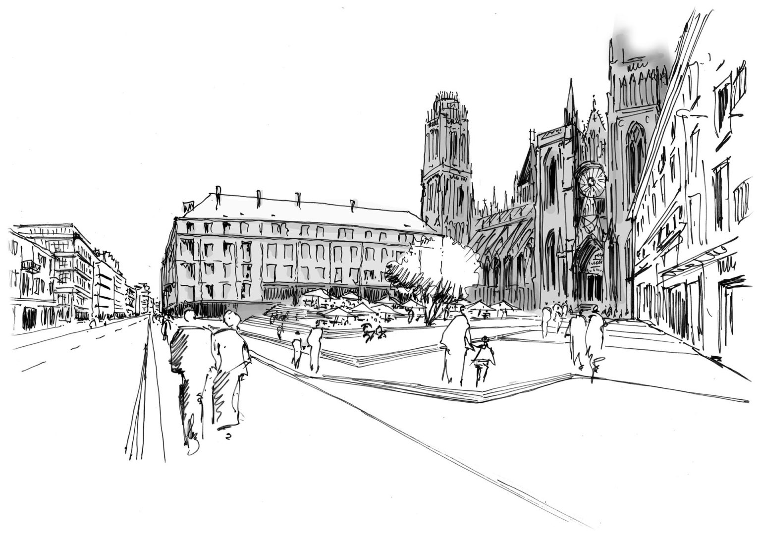 ROUEN  市区公共空间整治（塞纳  大教堂区域）丨法国鲁昂丨Atelier VILLES & PAYSAGES等-25