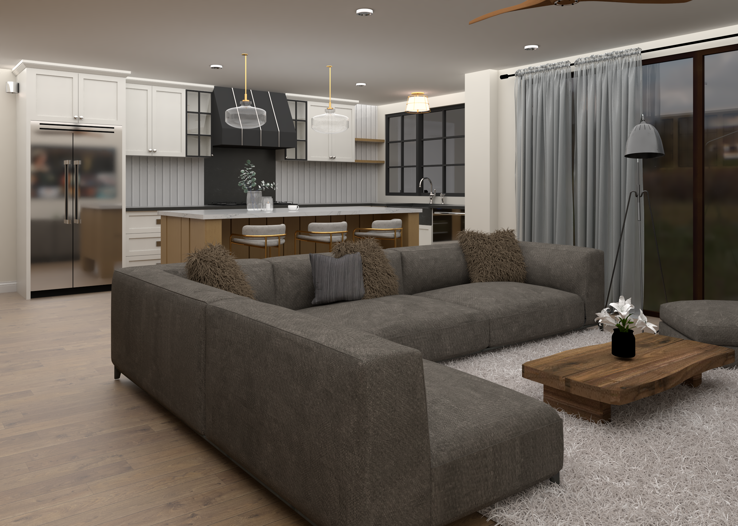 Family Room Interior Rendering-9