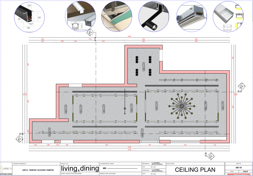 客厅与餐厅施工图丨卡塔尔多哈-7